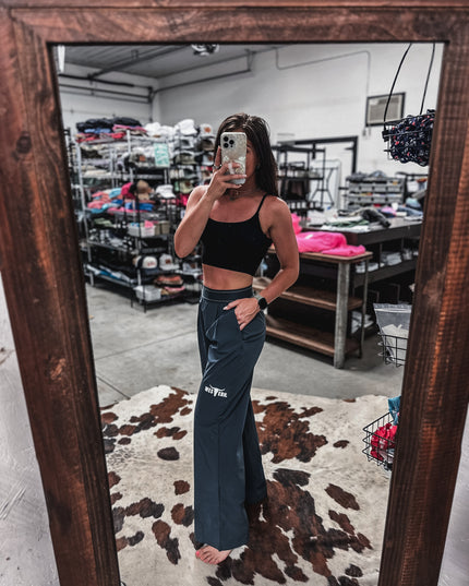 Brand Barre Wide Leg Active Sweats - Charcoal