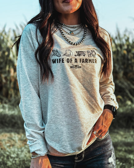 Wife of a Farmer Lightweight Raglan Crew - Oatmeal