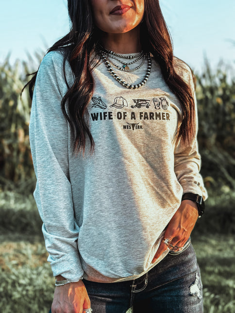 Wife of a Farmer Lightweight Raglan Crew - Oatmeal