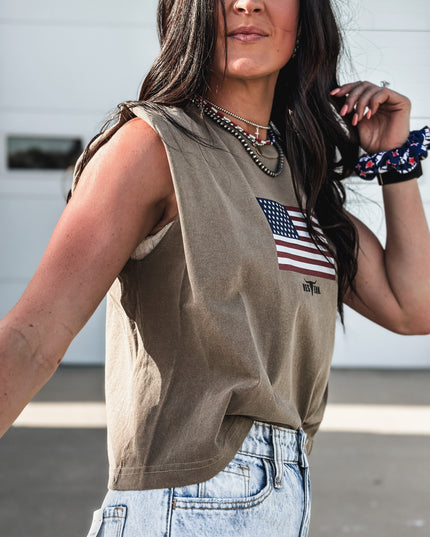United States Flag - Cap Sleeve Tank