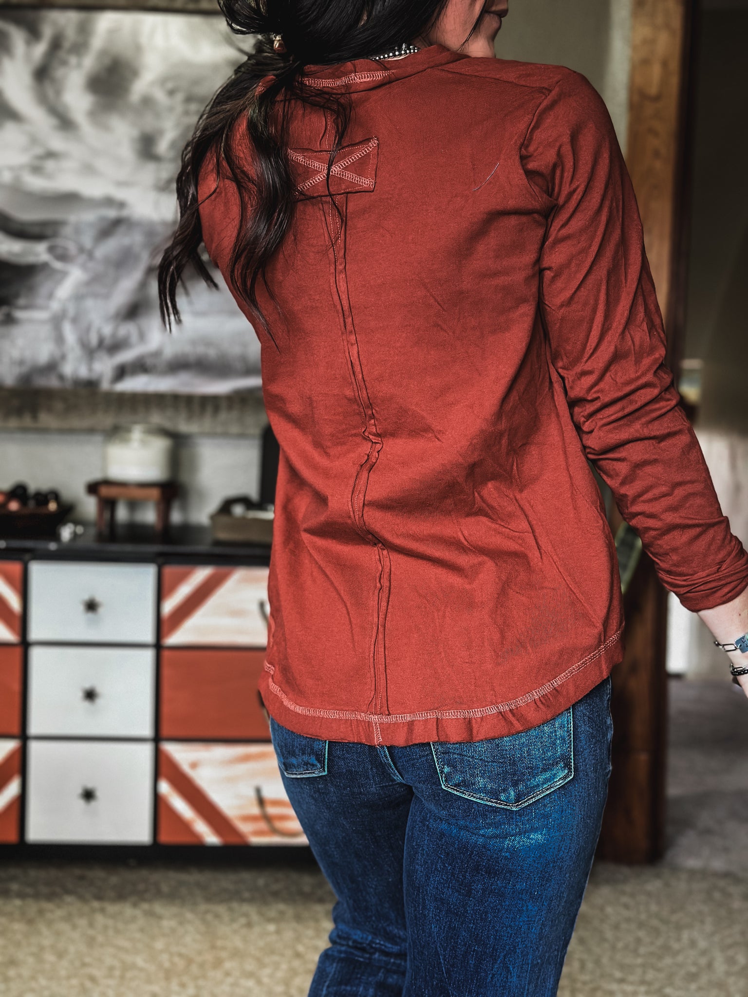 Brand Bozeman Button Longsleeve - Rust