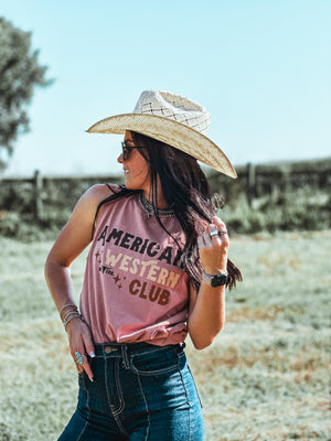 American Western Club Tank - Mauve