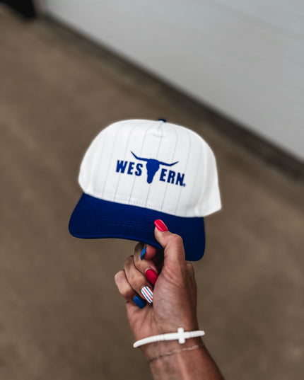 Brand Hat Blue Logo -  Baseball Stripe