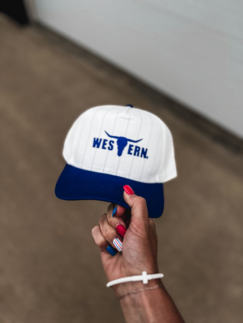 Brand Hat Blue Logo -  Baseball Stripe