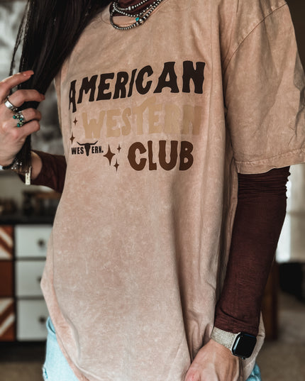 American Western Club Oversized T - Vintage Peach