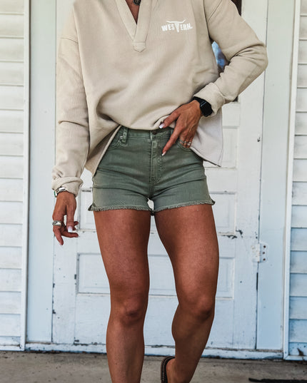 The Maria Jean Shorts - Olive Green