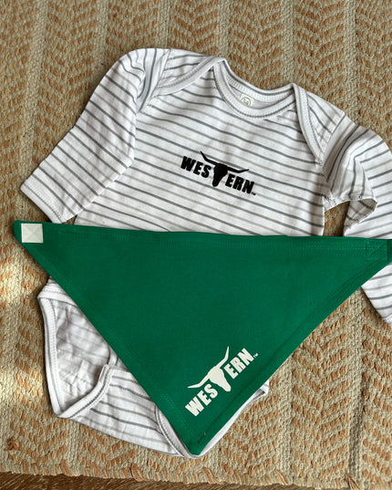 Brand Baby Bandana Bib - Green/White