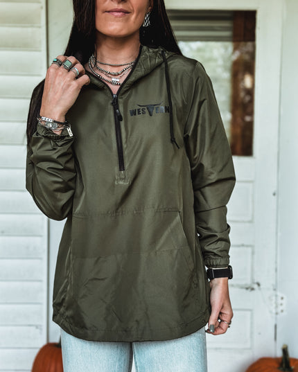 Brand Scuba 1/4 Zip Windbreaker  - Army