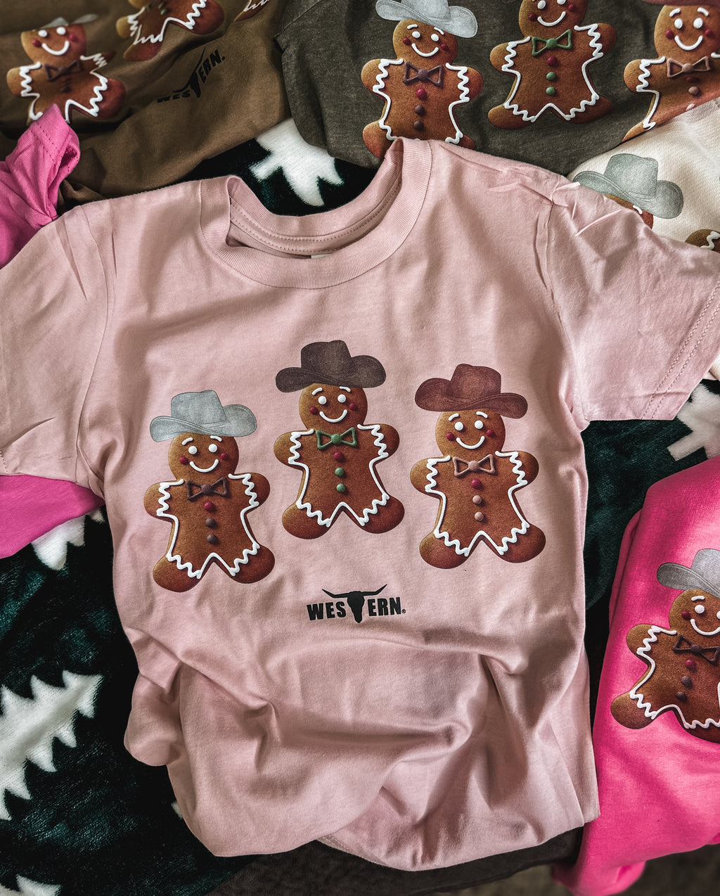 Gingerbread Cowboys YOUTH - Peach