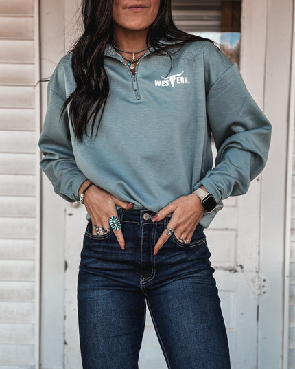 Brand Scuba Women's 1/4 Zip - Blue Sage