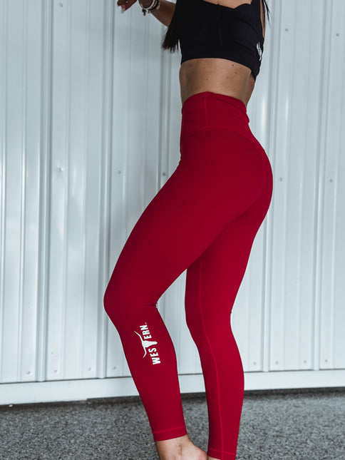 Brand Core Leggings - Red