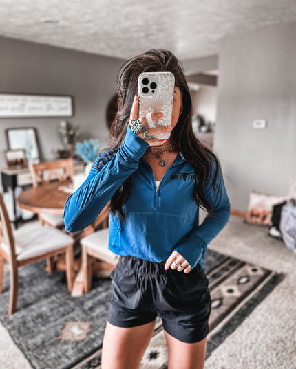 Brand Ladies Golfer 1/4 Zip - Blue