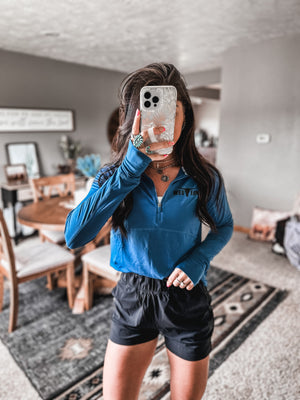 Brand Ladies Golfer 1/4 Zip - Blue