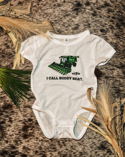 Buddy Seat Onesie - White