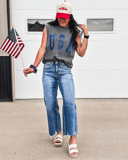 USA [block letters] Muscle Tank