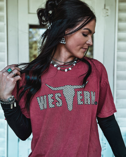 Brand Oversized T - Brick/Checkers