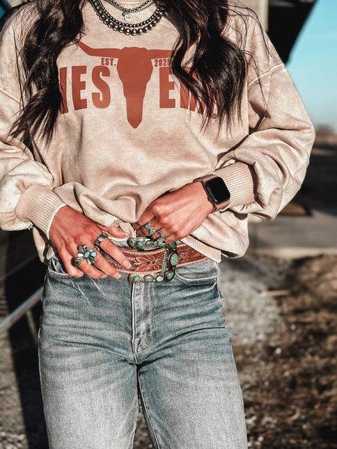 Women's Soft Crew - Light Brown Logo / Marble