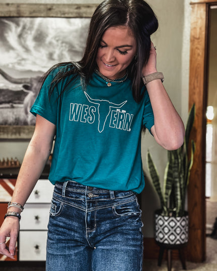 Brand Outline Logo T - Marine Teal