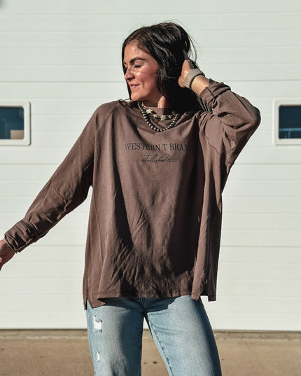 Western T Brand Mockneck Tunic