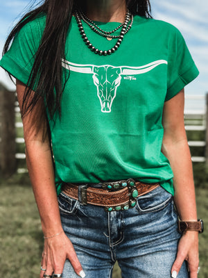 Longhorn Cuff T - Green