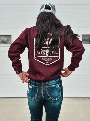 WTB Cattle Co. Crew - Maroon