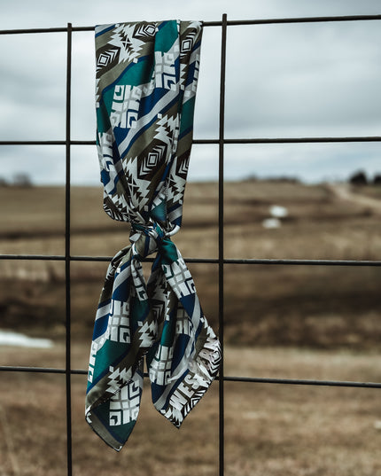 Brand Wild Rag Tan/Blue Aztec