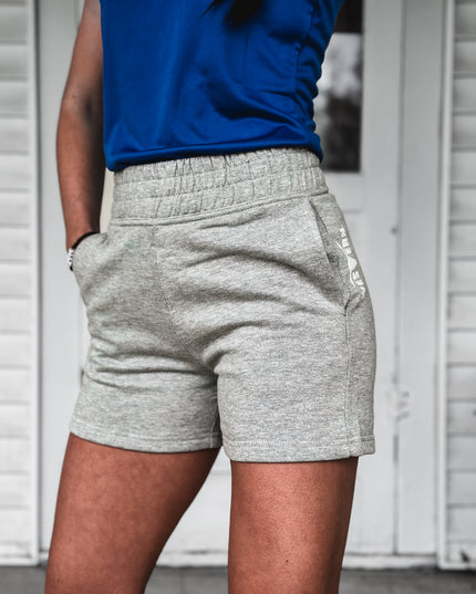 Brand Tri Jogger Shorts - Heather Grey
