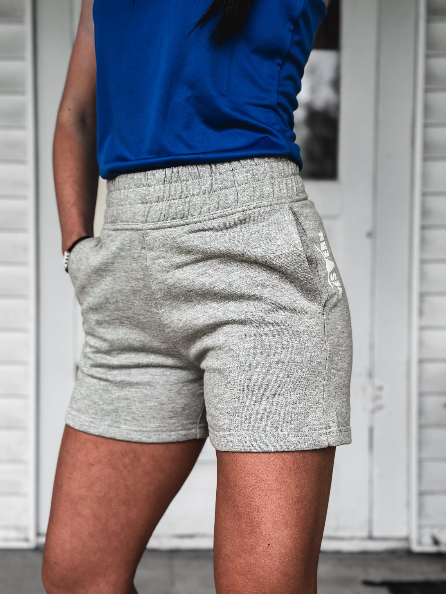 Brand Tri Jogger Shorts - Heather Grey