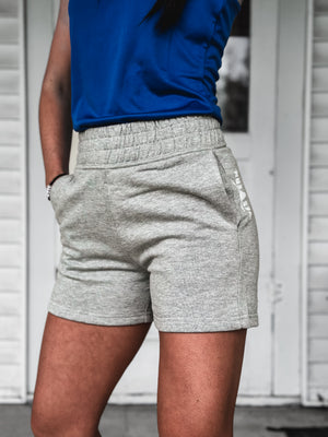 Brand Tri Jogger Shorts - Heather Grey