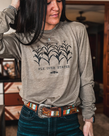 Fly Over States - Olive Longsleeve
