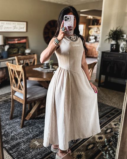 Spring Linen Stripe Dress