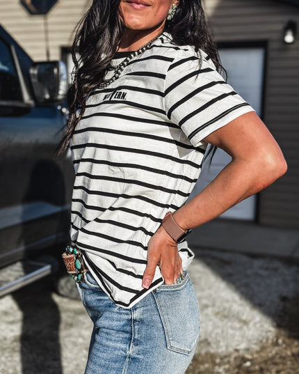 Striped Basic Short Sleeve - Black/White