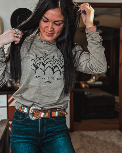 Fly Over States - Olive Longsleeve