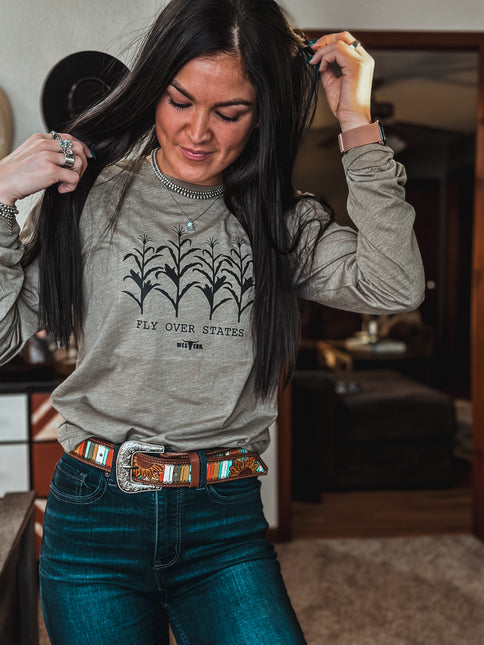 Fly Over States - Olive Longsleeve