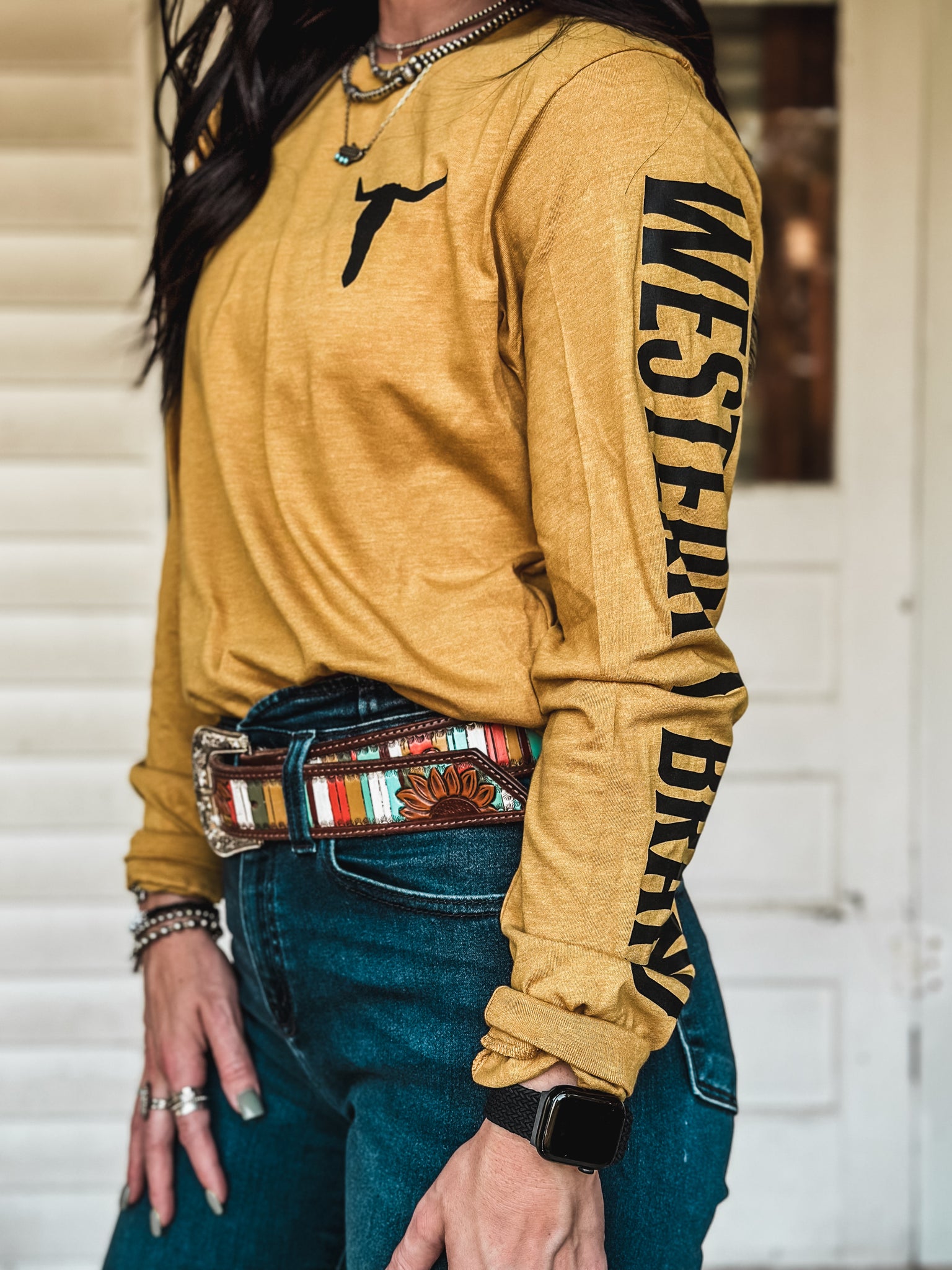 Brand Longsleeve Mustard