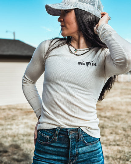 Brand Women's Knitted Thermal Longlseeve - Cream