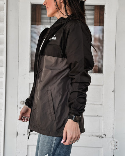 Brand Scuba Windbreaker Full Zip Jacket - Black/Charcoal