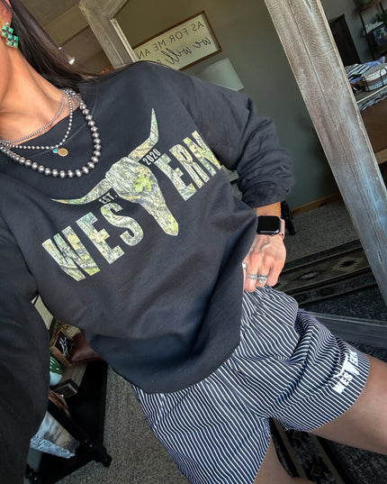Brand Camo Woods Logo Crew