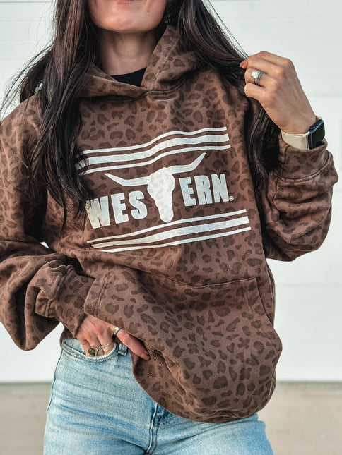 Brand Hoodie - Vintage Brown Leopard