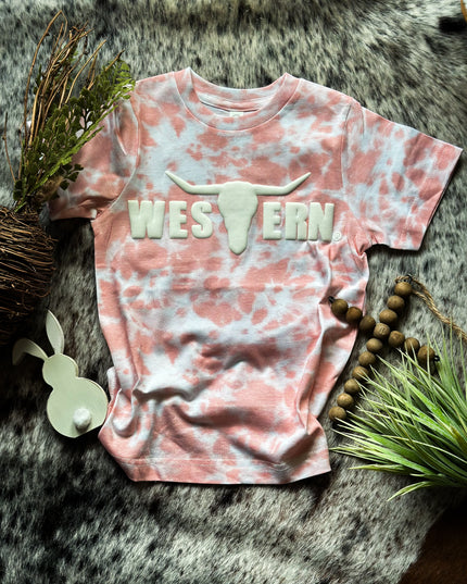 Brand White PUFF Logo Youth - Pink Dye