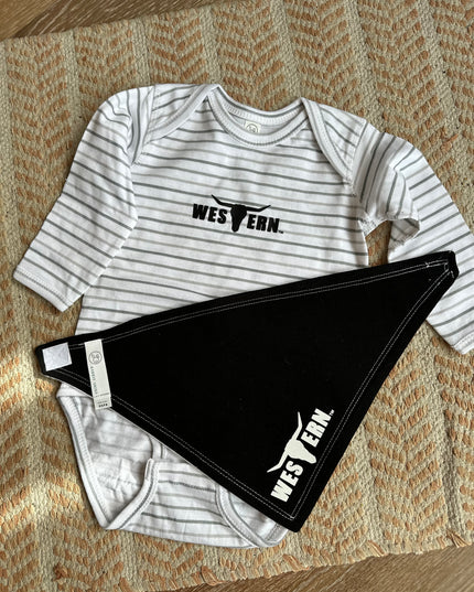 Brand Baby Bandana Bib - Black/White