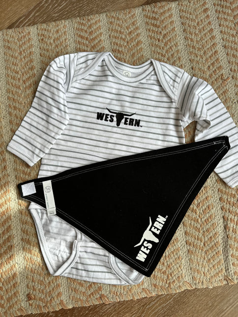 Brand Baby Bandana Bib - Black/White