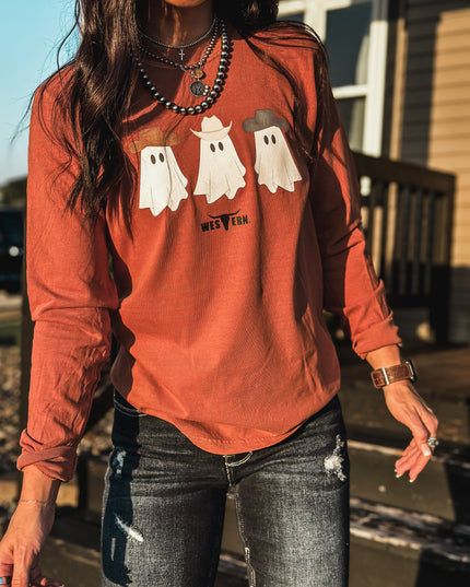 Ghost Cowboys Longsleeve - Pumpkin