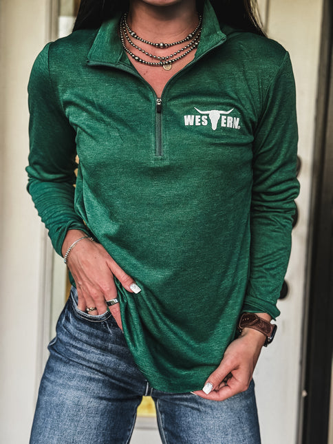 Brand Sonic Ladies 1/4 Zip - Forest Heather