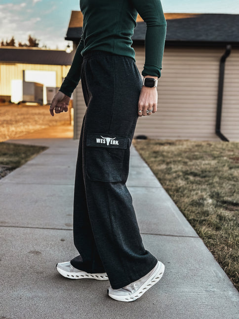 Brand French Terry Cargo Sweats - Charcoal Grey