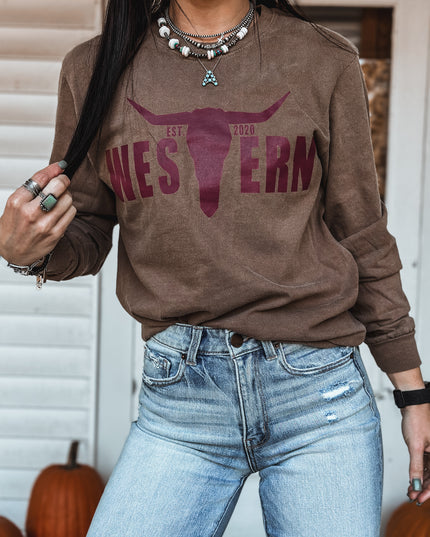 Brand Logo Longsleeve - Brown/Maroon