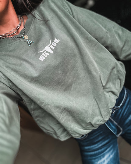 Brand Logo Bubble Hem Pullover - Eldergreen