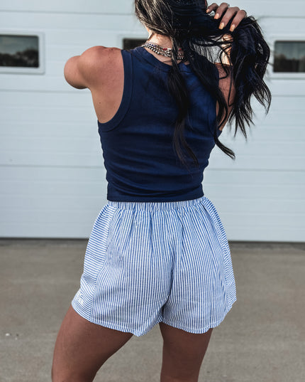 Vintage 4th of July Racer Tank - Navy