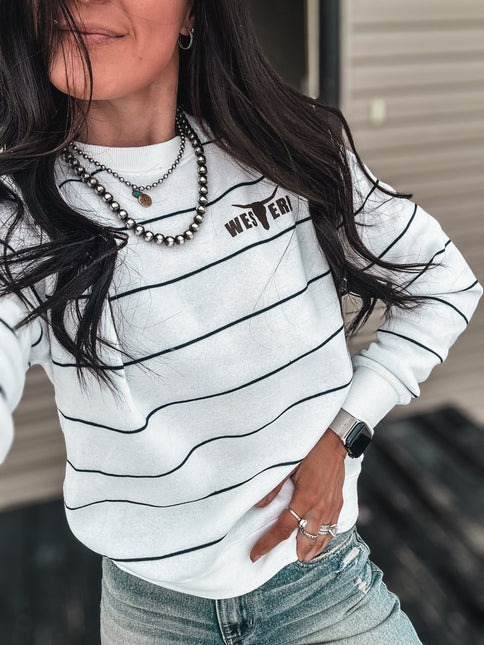 Brand Essential Navy Stripe Sweater