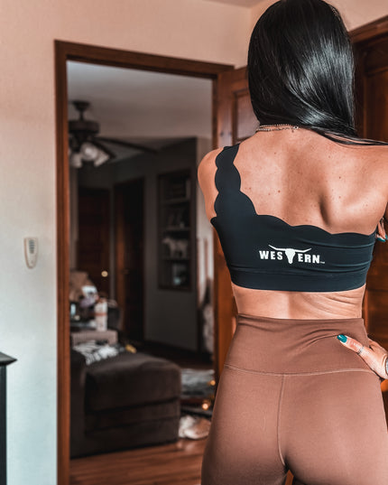 Brand Petal One Shoulder Bra - Black